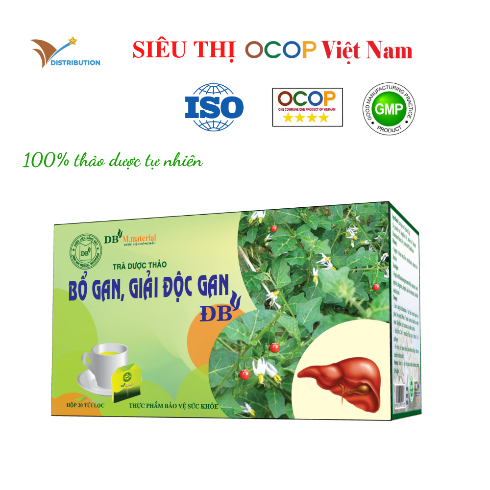 Trà thảo dược Bổ gan, giải độc gan ĐB - Hộp 40g - 20 túi lọc