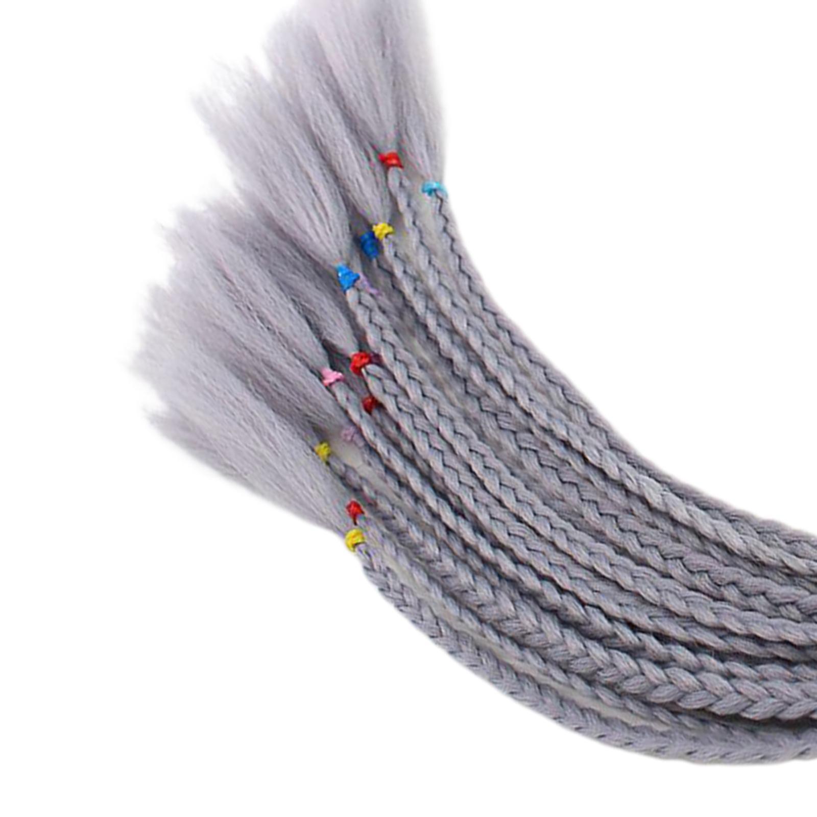 2x 55cm Hair Helmet Pigtail Gradient Ponytail for Motorcycles