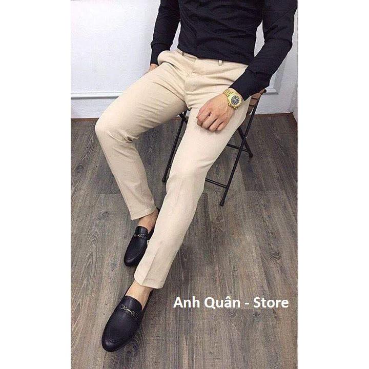 Quần Âu Nam Hàn Quốc Màu Trắng Kem Mẫu Mới Nhất