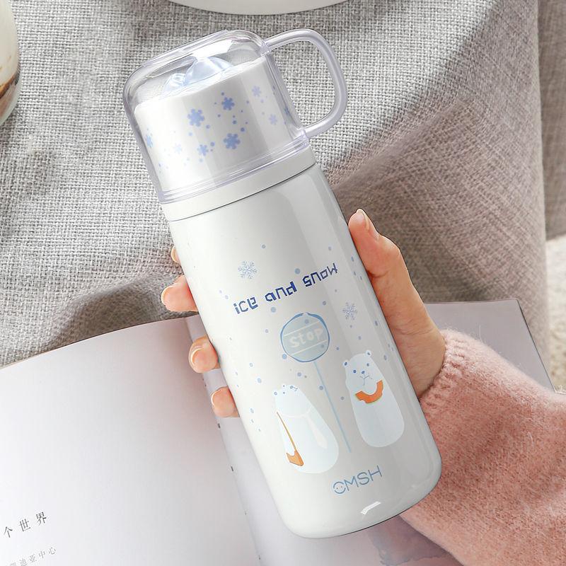 400Ml Sinh Viên Thép Không Gỉ Dễ Thương Giữ Nhiệt Cốc Sáng Tạo Hoạt Hình Chống Rò Rỉ Chân Không Trẻ Nhiệt Nước Thermocup