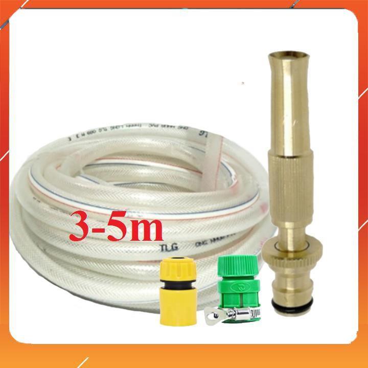 Vòi Xịt️Evoucher Bộ dây vòi xịt nước rửa xe, tưới cây , tăng áp 3 lần, loại 3m, 5m 206587Pcút sập+ túi đựng bút