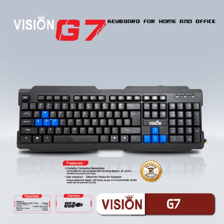 Bàn Phím Chuyên Game Vision G7 - JL - HÀNG CHÍNH HÃNG