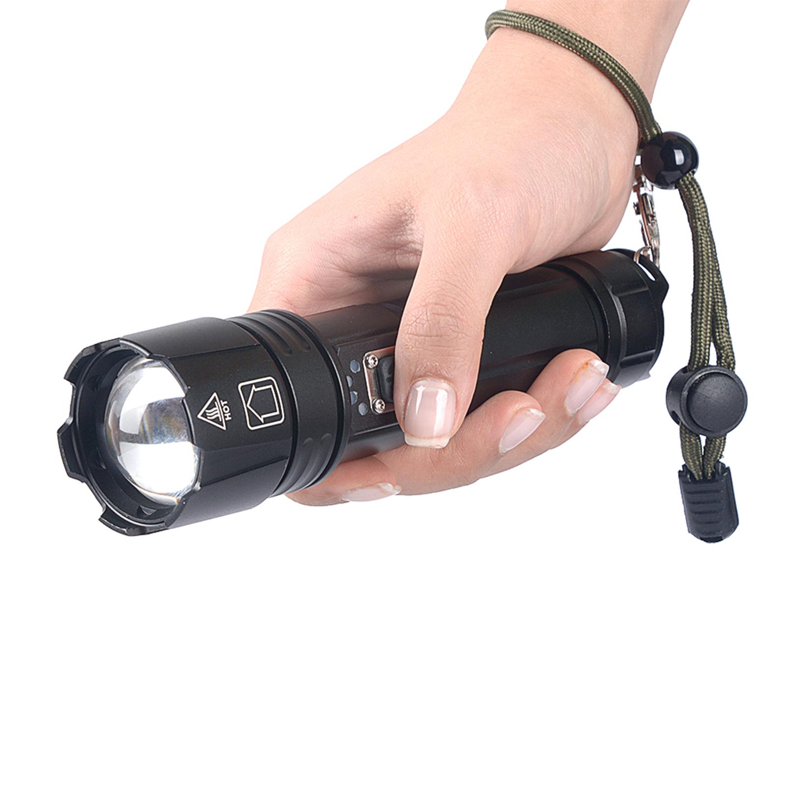 Rechargeable    Flashlight - High Lumens LED, Super Bright, Zoomable, 3 Modes, Water Resistant - Outdoor Camping, Emergency Flashlights