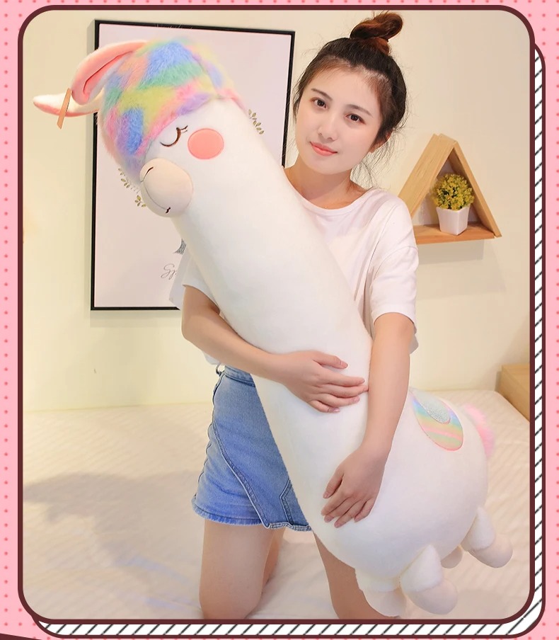 Gấu bông Lạc đà Alpaca đáng yêu ôm ngủ - Size 70cm đến 1m - Quà tặng gấu bông lạc đà cong êm mịn cho bé