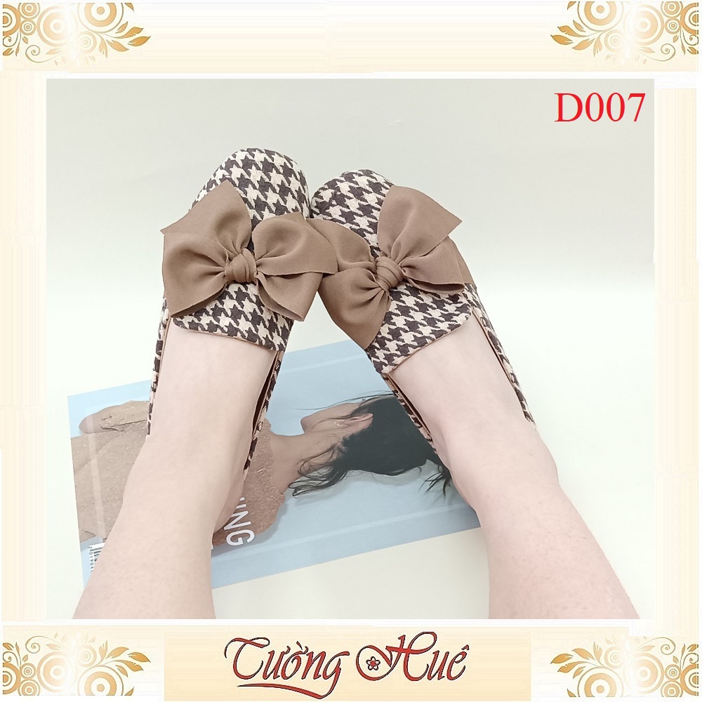 Dép Sục Nữ Họa Tiết Đính Nơ - Hàng Quảng Châu - D007