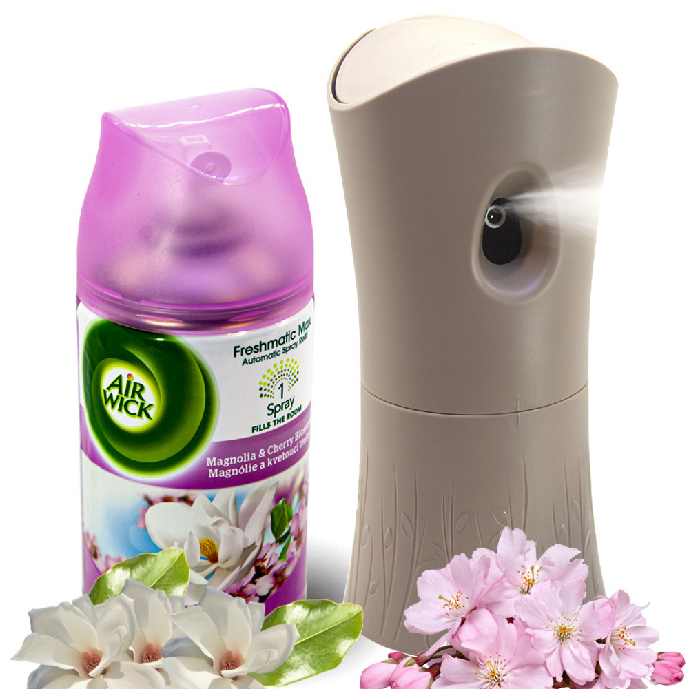 Bộ phun tinh dầu tự động Air Wick Magnolia &amp; Cherry Blossom 250ml QT000326 - hoa mộc lan