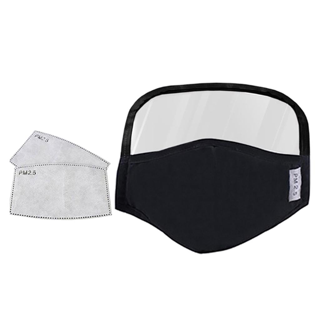 4 Pieces Anti Dust Adults Mouth Cover Masks With Clear Eye Black