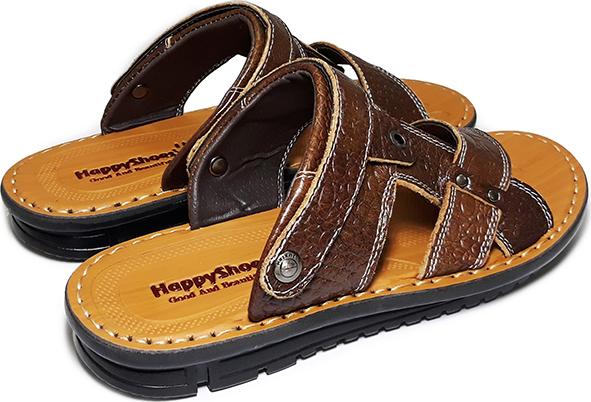 Giày Sandal Quai Ngang Da Bò Thật Happyshoes Cao Cấp HP02