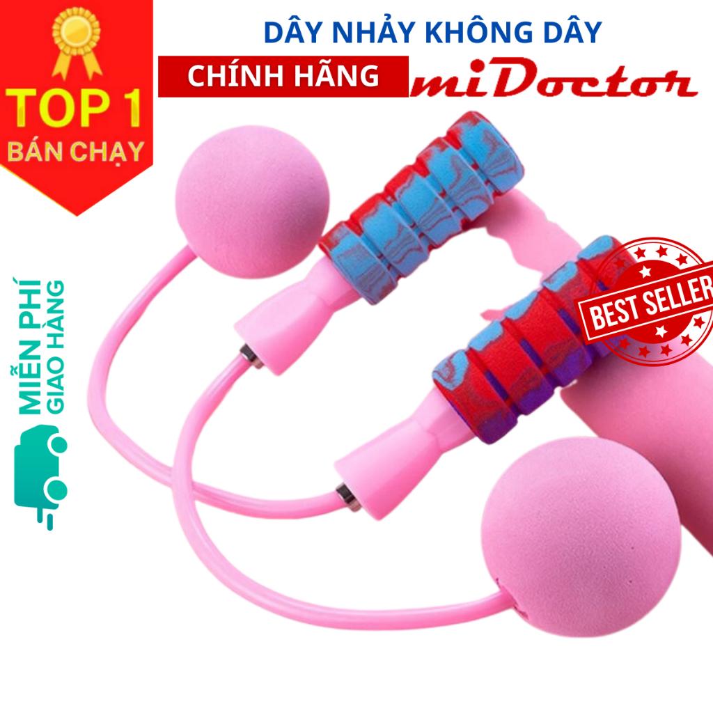 Dây nhảy không dây đếm số tính calo có tạ bóng to không tiếng ồn tự đếm vòng - chính hãng miDoctor