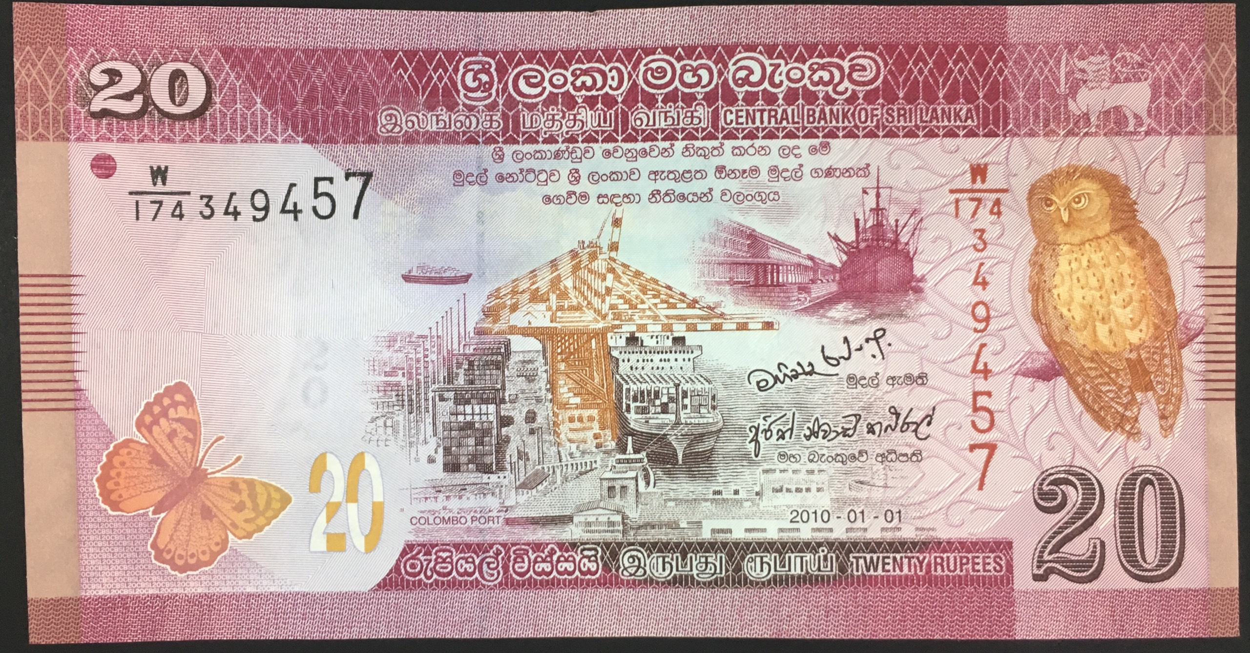 Tờ Châu Á Sri lanka 20 Rupees - Mới -Lạ -Độc