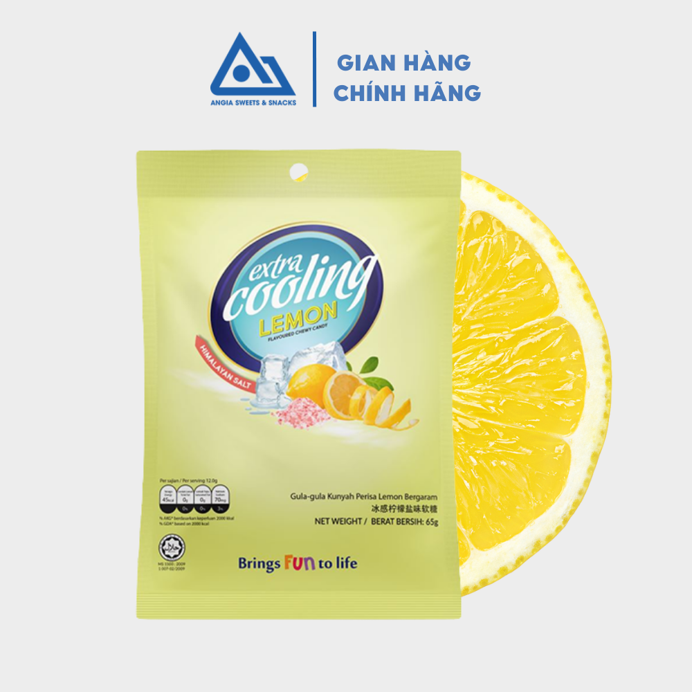 Kẹo mềm trái cây muối Extra Cooling gói 65g, kẹo dẻo Chewy Candy ăn vặt Malaysia nhiều vị An Gia Sweets Snacks