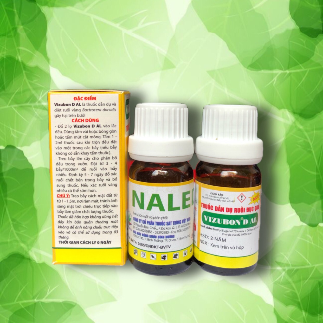Bộ Vizubon chất dẫn dụ + diệt ruồi vàng, ruồi đục trái hiệu quả nhanh - bộ 2 lọ 10ml