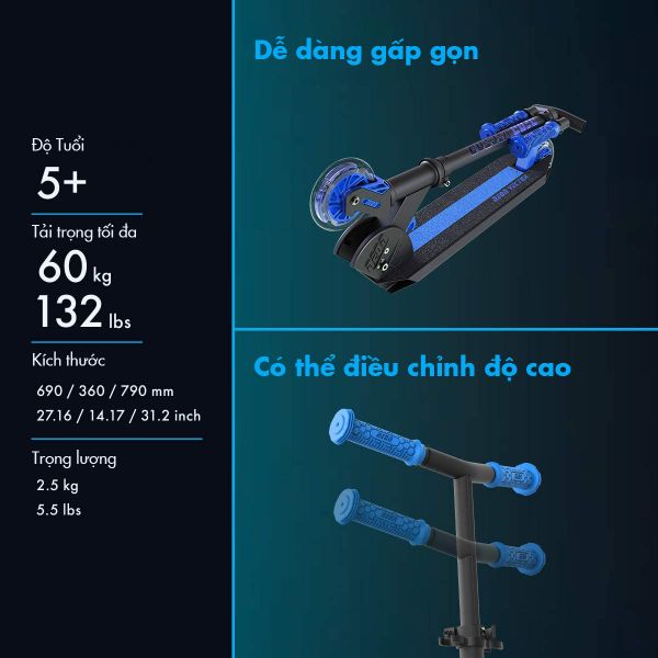 Xe Scooter Yvolution 2 Bánh Neon Vector Xanh Dương
NT05B2