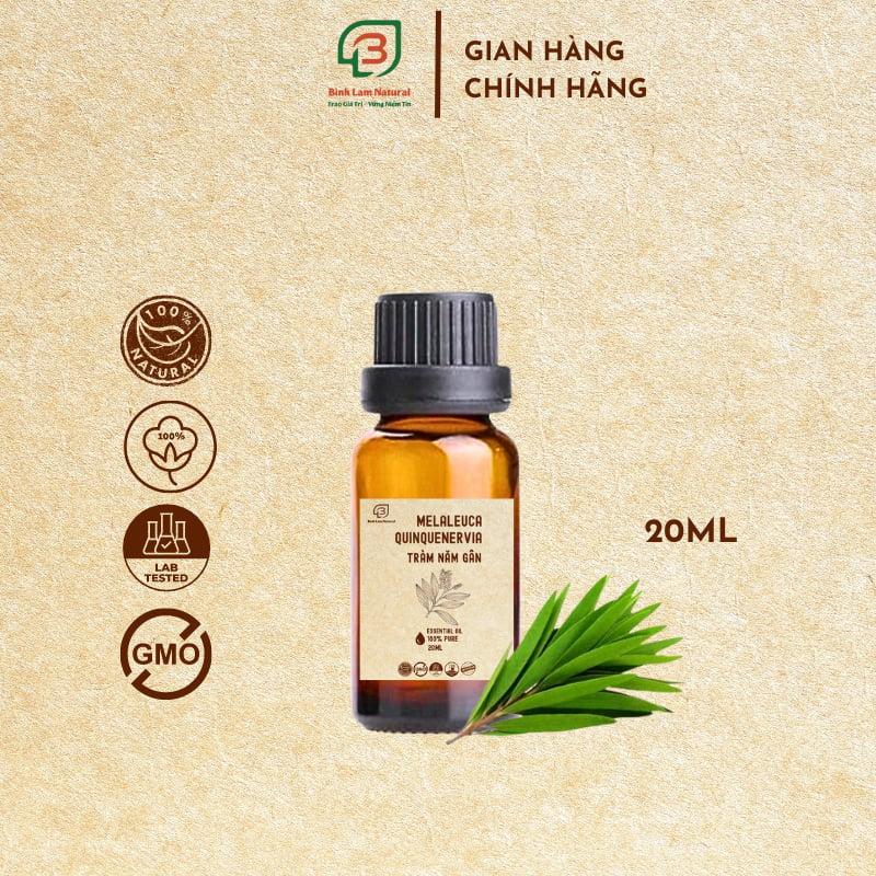 Tinh dầu tràm năm gân nguyên chất giữ ấm cho bé, kháng khuẩn, đuổi muỗi Bình Lam Natural 20ml