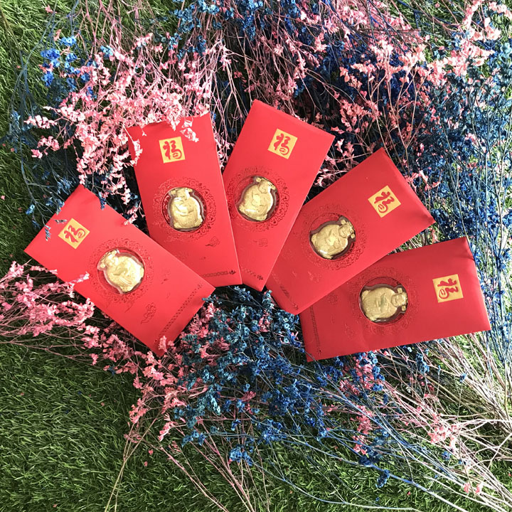 Bao lì xì may mắn - Combo 5 Bao Lì Xì Thần Tài màu vàng vip - TMT COLLECTION - MS354