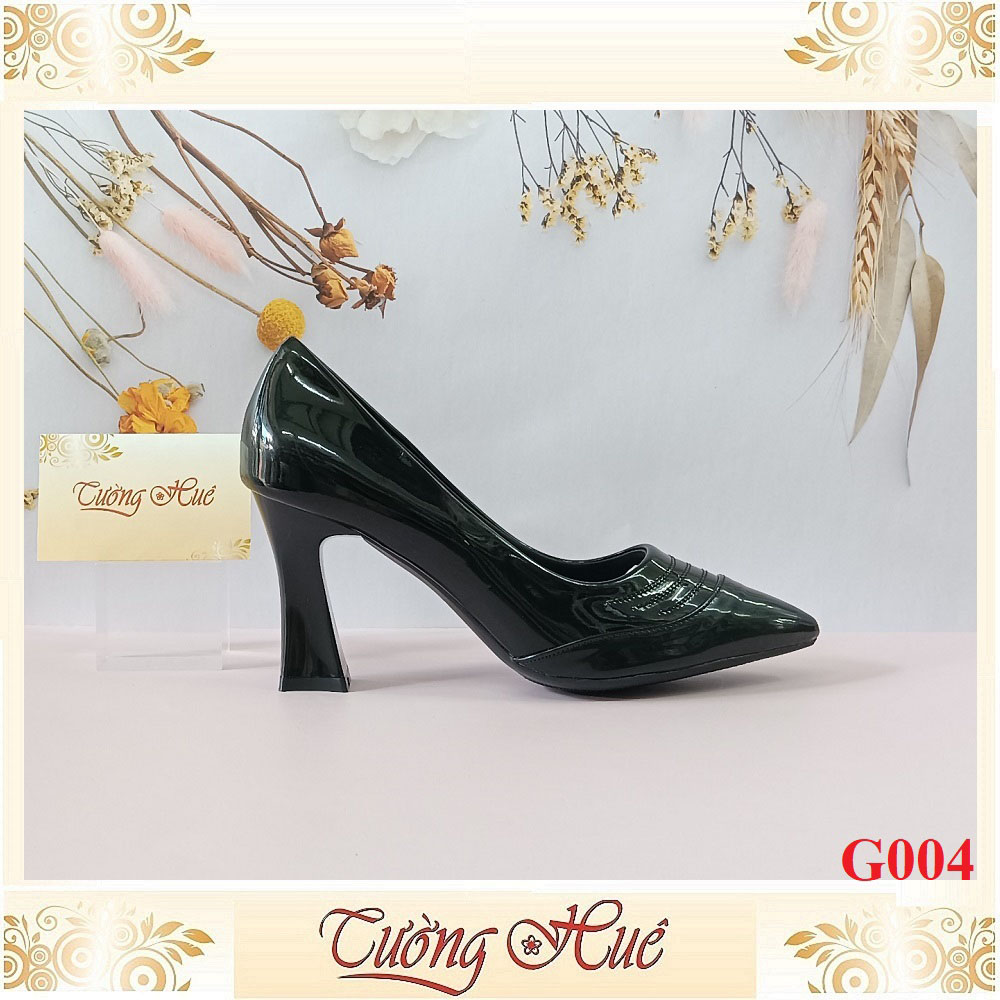 Giày Cao Gót Nữ Da Bóng Mũi Nhọn Gót Trụ Nhỏ Cao 7CM - G004