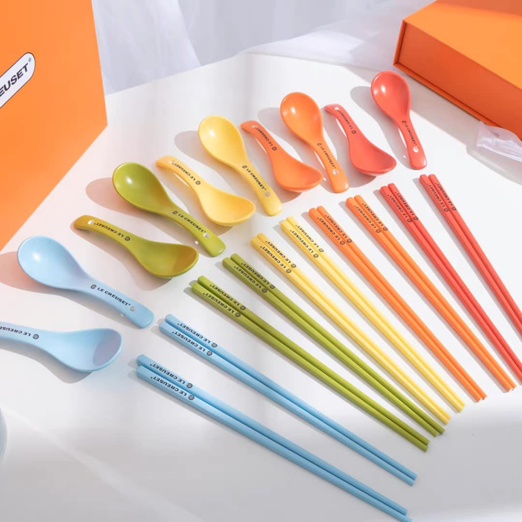 Bộ Thìa Đũa Le Creuset Gồm 10 Đôi Đũa Và 19 Thìa, Chất Liệu Sứ Đá