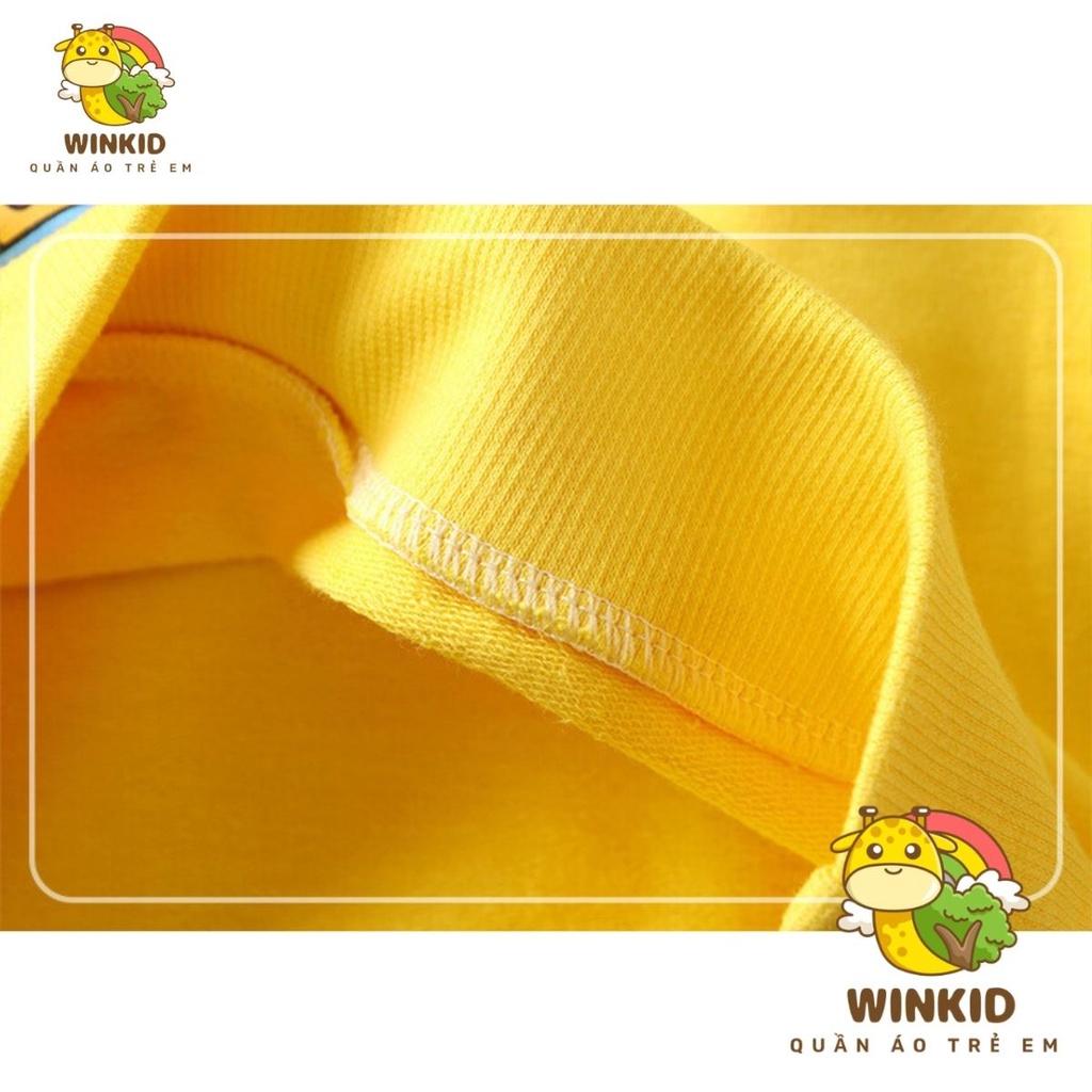 Áo nỉ cho bé WINKID, áo nỉ da cá thu đông dài tay họa tiết in hình dễ thương - WK012