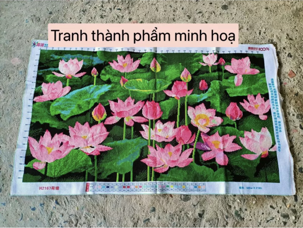 Tranh thêu kín chữ thập Đầm sen MH2167, kích thước 100 x 60 cm
