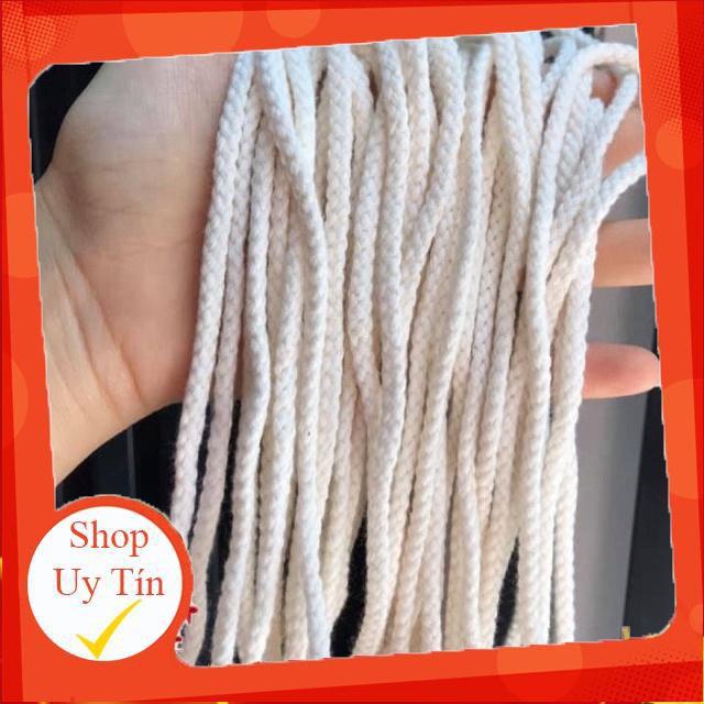 Dây macrame se cotton màu kem, màu ngà hàng loại 1