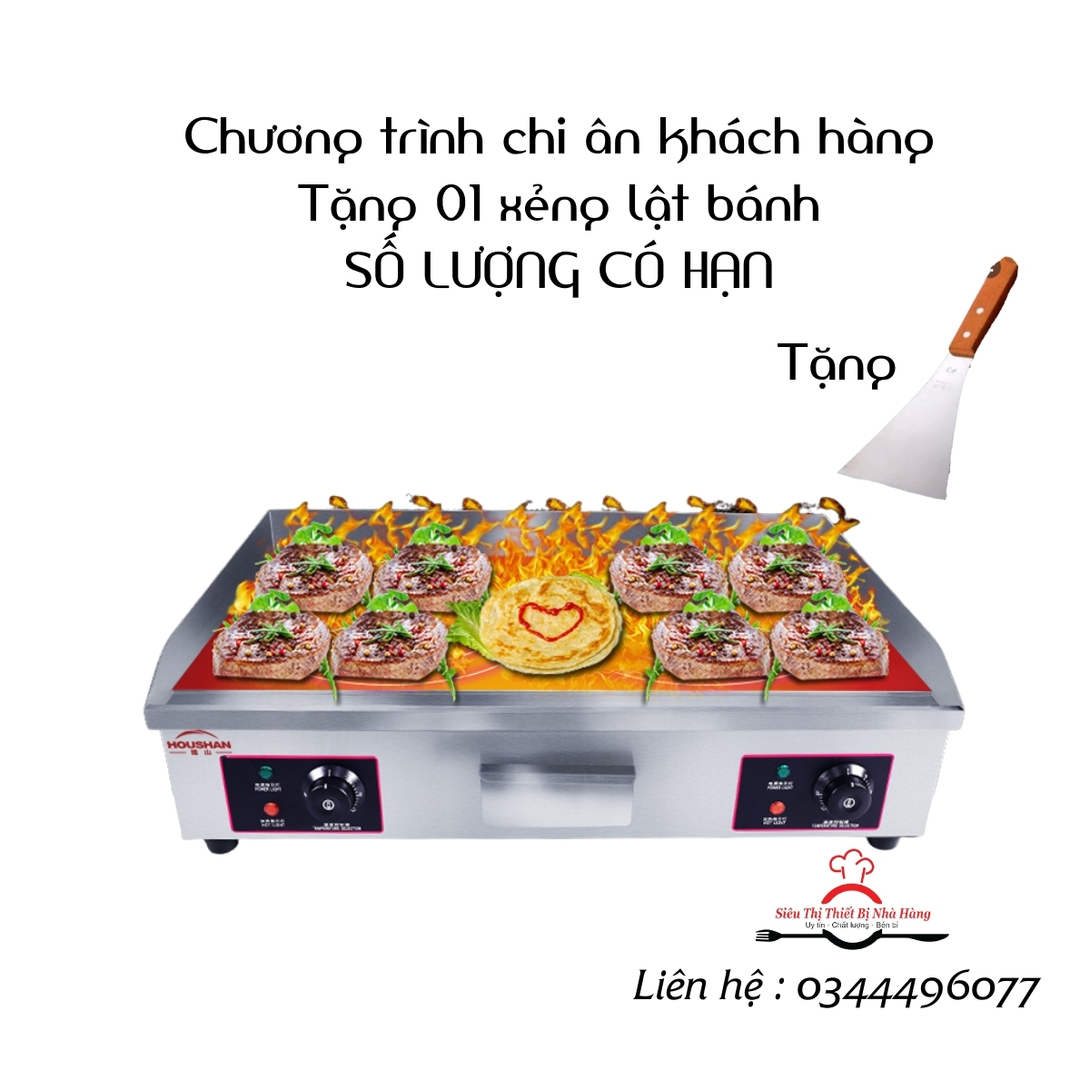 BẾP CHIÊN RÁN MẶT PHẲNG GH820 CHUYÊN LÀM CÁC MÓN CHIÊN, RÁN, BÁNH DORAEMON, OKONOMIYAKI