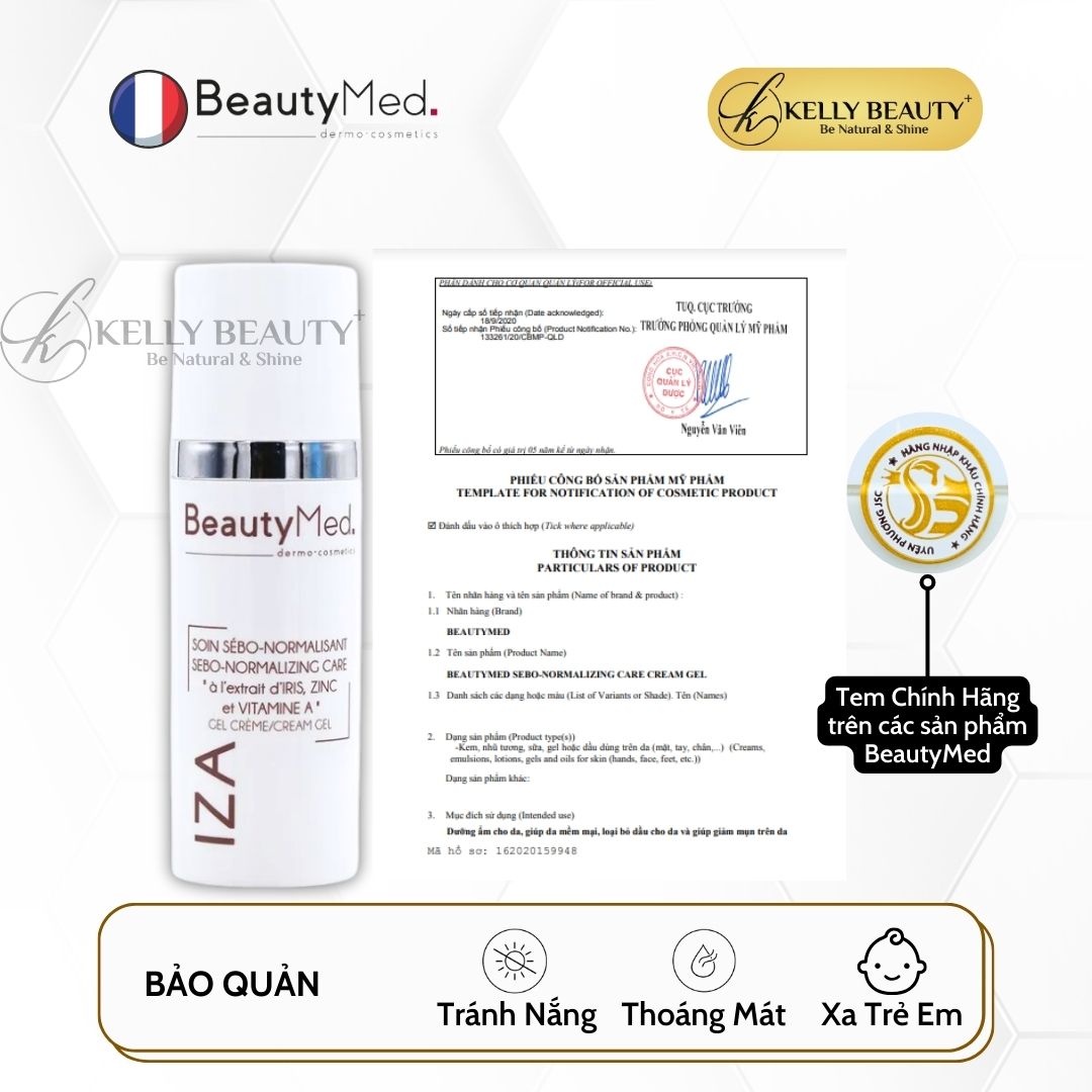 BeautyMed IZA Cream Gel - Kem Dưỡng Dạng Gel Cho Da Dầu Mụn | Kelly Beauty