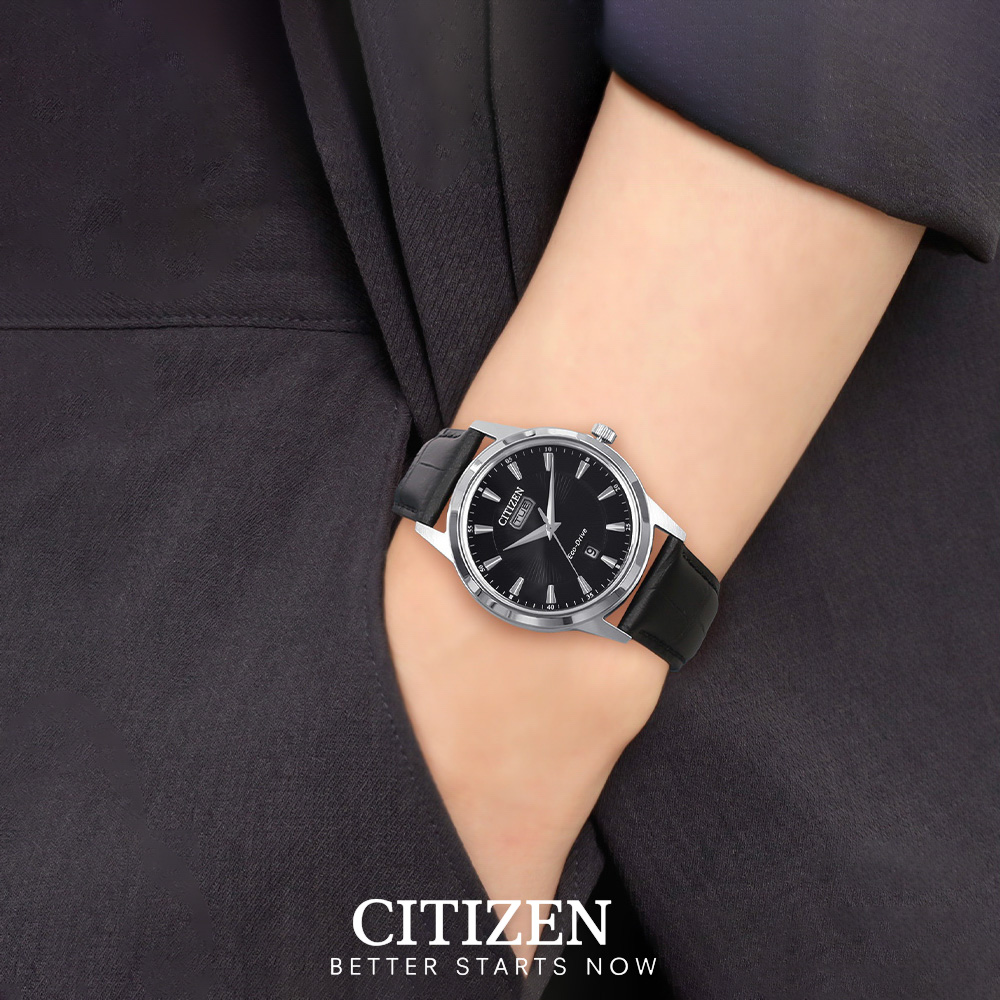 Đồng Hồ Nam Citizen Dây Da AW0100-27E - Mặt Đen (40mm)