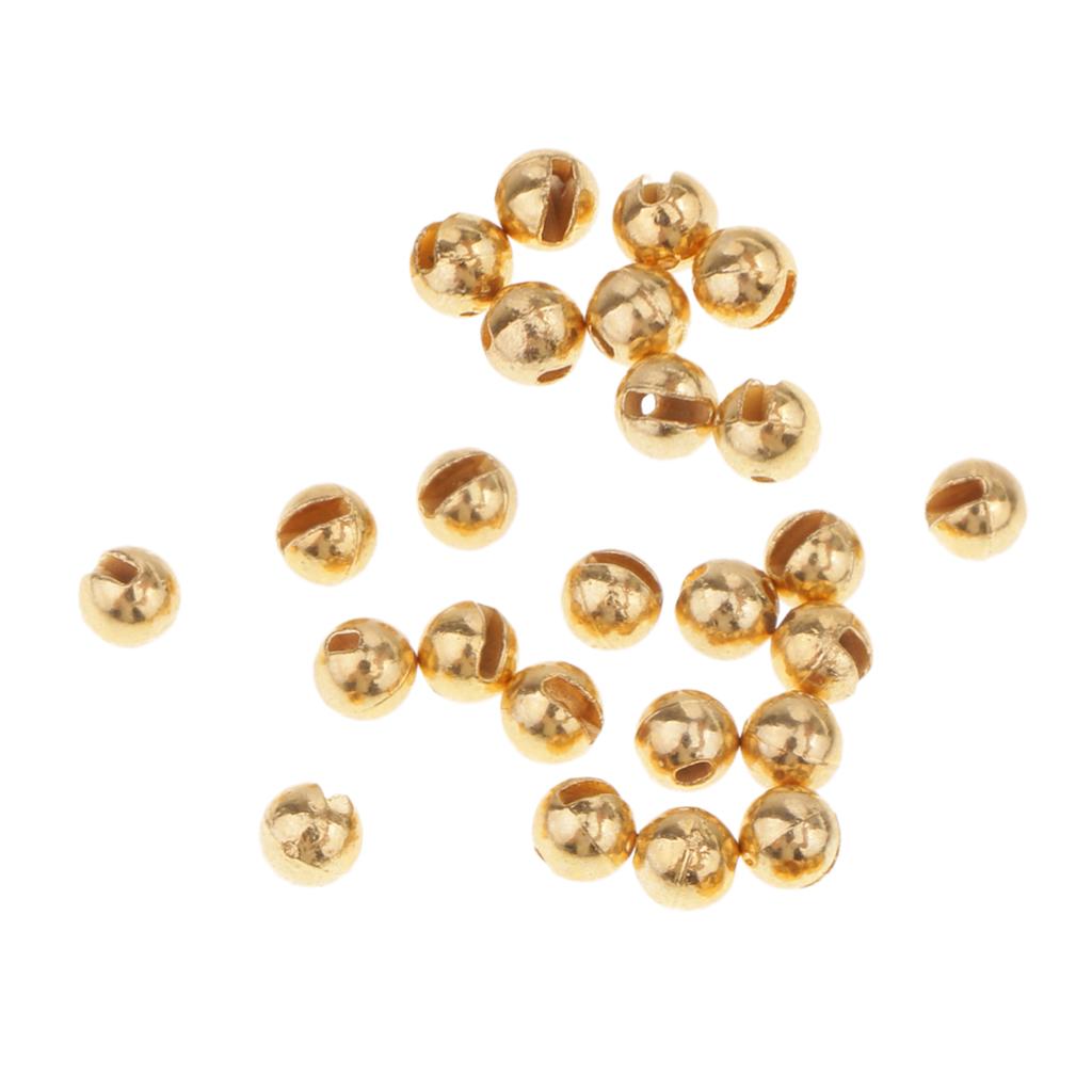 2x25pcs Fly Tying Slotted Tungsten Beads Heavy Nymphs Head Ball Beads 2.5mm