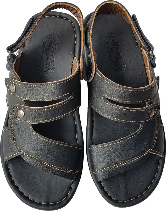 Giày Sandal Nam Da Bò Biggben Cao Cấp Sd105 - Đen - 43