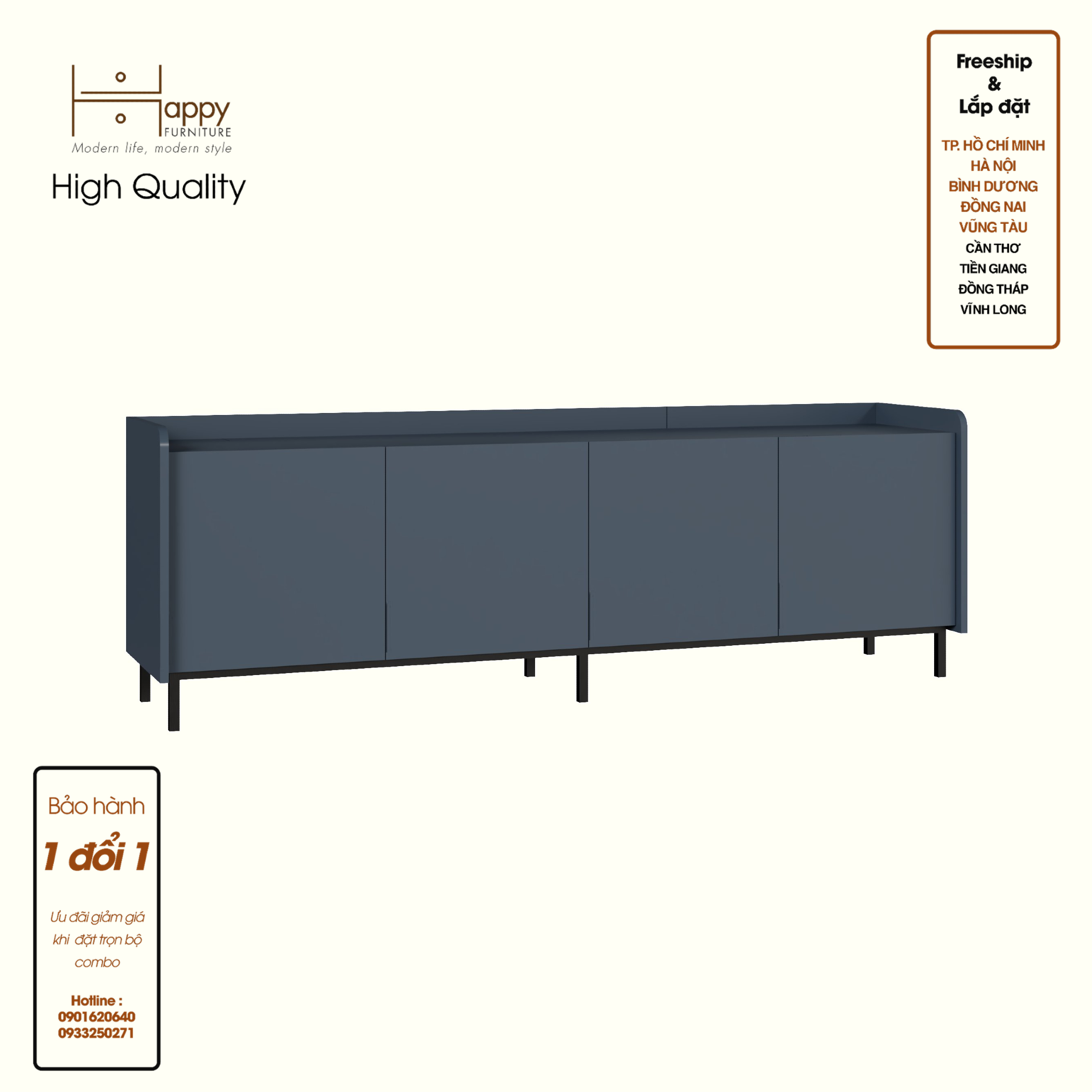 [Happy Home Furniture] LAVIA, Kệ TV 4 cửa mở, 180cm x 40cm x 60cm ( DxRxC), KTV_046