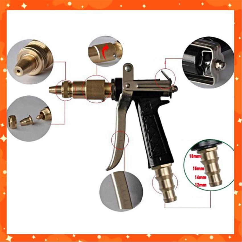 Bộ dây vòi xịt nước rửa xe, tưới cây . tăng áp 3 lần, loại 3m, 5m 206236Eđầu đồng, cút+ tặng túi đựng bút