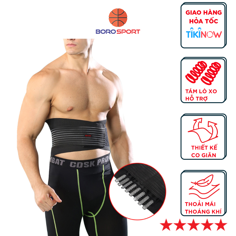 Băng quấn bụng và lưng , đai lưng bảo vệ cột sống tập gym thể thao chống chấn thương , đau lưng 2 dây nén  H11 CLEACCO  - Hàng chính hãng  BORO SPORT