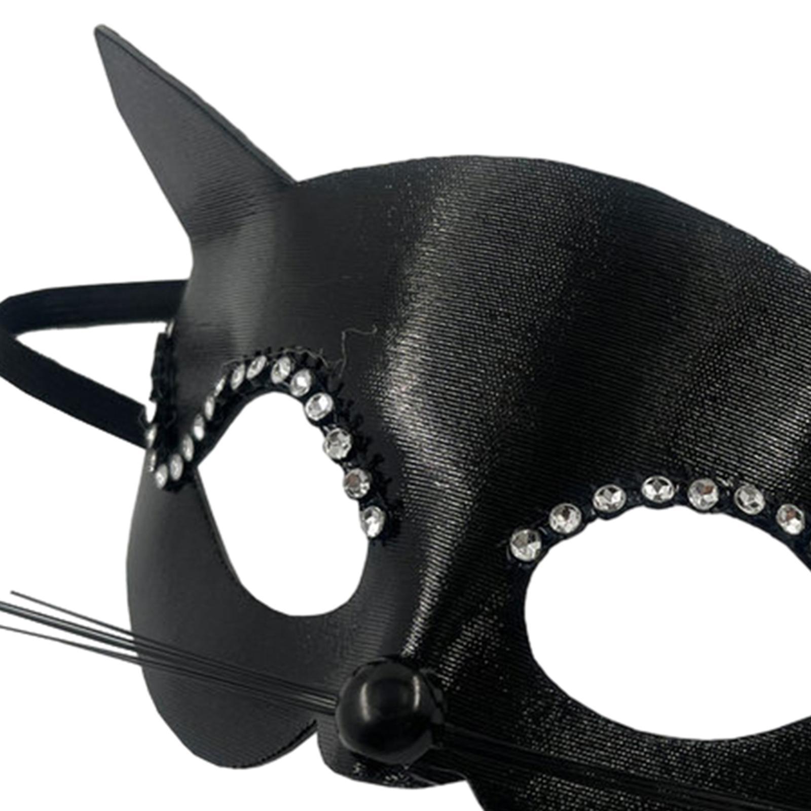 Women Black Cat / Masquerade / Rhinestones Decoration Half Face / Elegant for Fancy Dress Carnival Party Halloween Costume Props