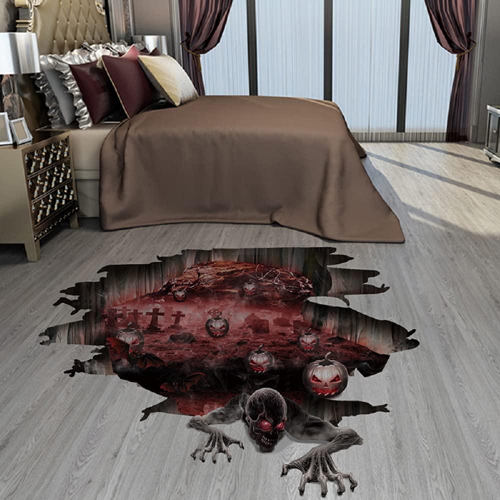 Nhãn dán tường trang trí halloween, nghệ thuật DIY PVC Halloween Zombie Trang trí Bí ngô Bí mật Bức tường, 35X50 cm, Zombie
