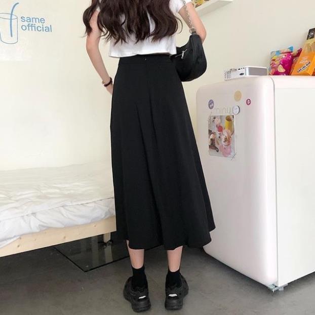 Chân váy dài đen xẻ tà cá tính _ chân váy đen xoè cá tính phong cách bohee