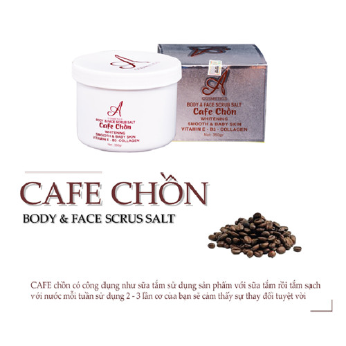 Muối Tẩy Tế Bào Chết Cafe Chồn A Cosmetics ( Body &amp; Face Scrub Salt )