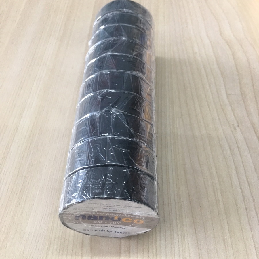 Băng keo cách điện NANOCO 9M-10Y màu đen FKPT10BL