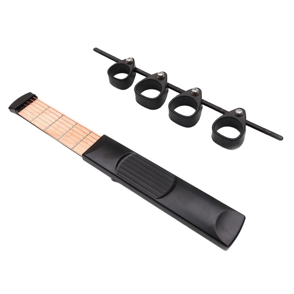 Wood 6 Frets Mini Pocket Guitar with Finger Trainer, for Kids Adults