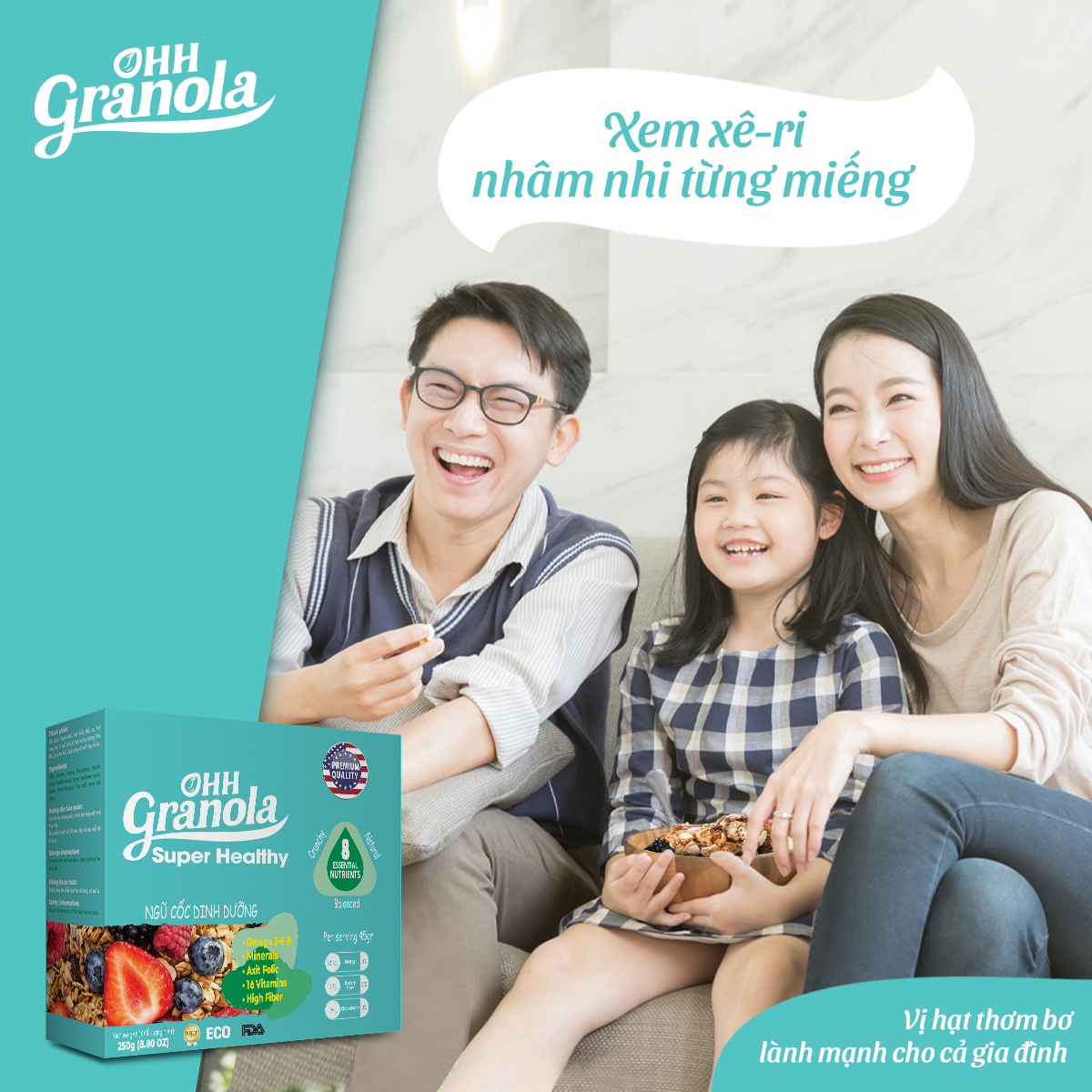 OHH Granola Ngũ Cốc Hạt Mix Trái Cây Sấy Best Seller TIKI - Tiết Kiệm Combo 2 Hôp - Ăn Sáng - Dòng Super Healthy Ăn Vặ tGiảm Cân 02 hộp x 250g, Tiêu Chuẩn FDA - Hoa Kỳ