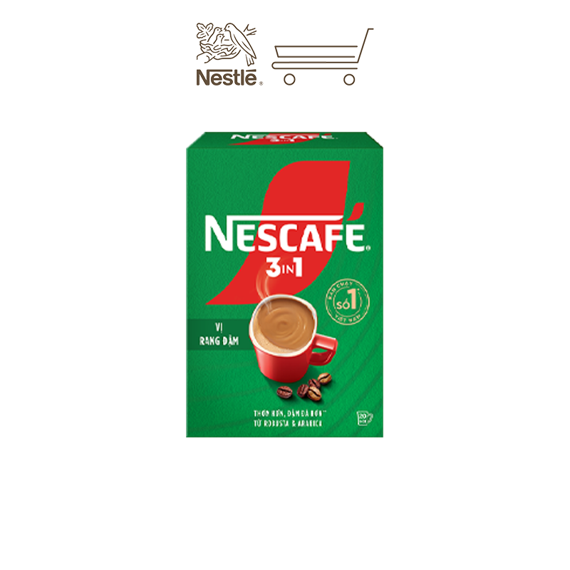 [Tặng Bộ 4 ly thủy tinh Nescafe] Combo 4 Hộp NESCAFE 3IN1 Công thức cải tiến - VỊ RANG ĐẬM Hộp 20 gói