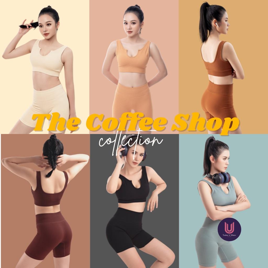 Áo Thể Thao Tập Gym Yoga The Coffee Shop Top (thun gân, ôm dáng, thoáng khí, co giãn 4 chiều )