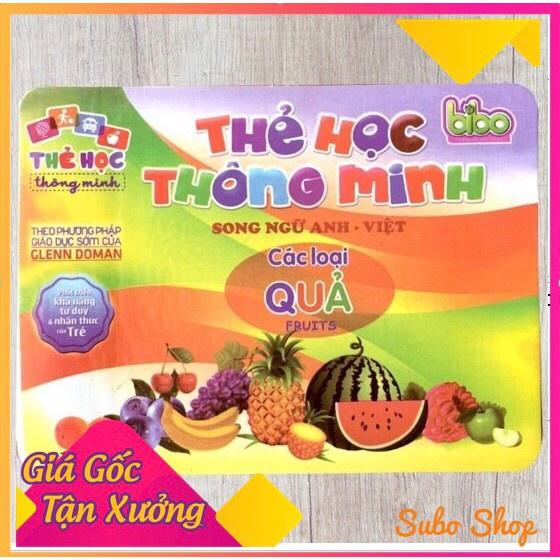 Thẻ học thông minh song ngữ bibo - đồ chơi thông minh flashcard anh việt chủ đề các loại quả