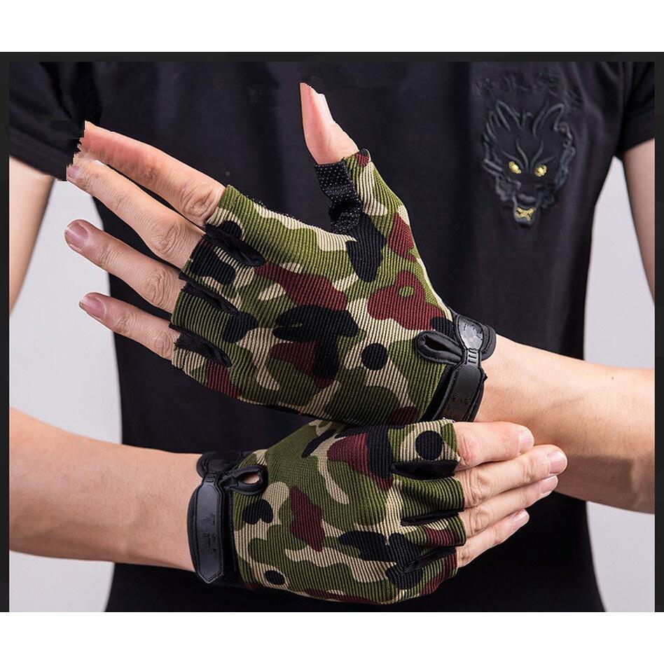 European Style Cycling Gloves Bicycle Gloves Men Anti Slip Shock Breathable Half Finger Gloves Tactics Fitness Sport Equipment