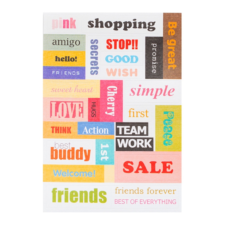 Bộ 6 tấm sticker trang trí vintage