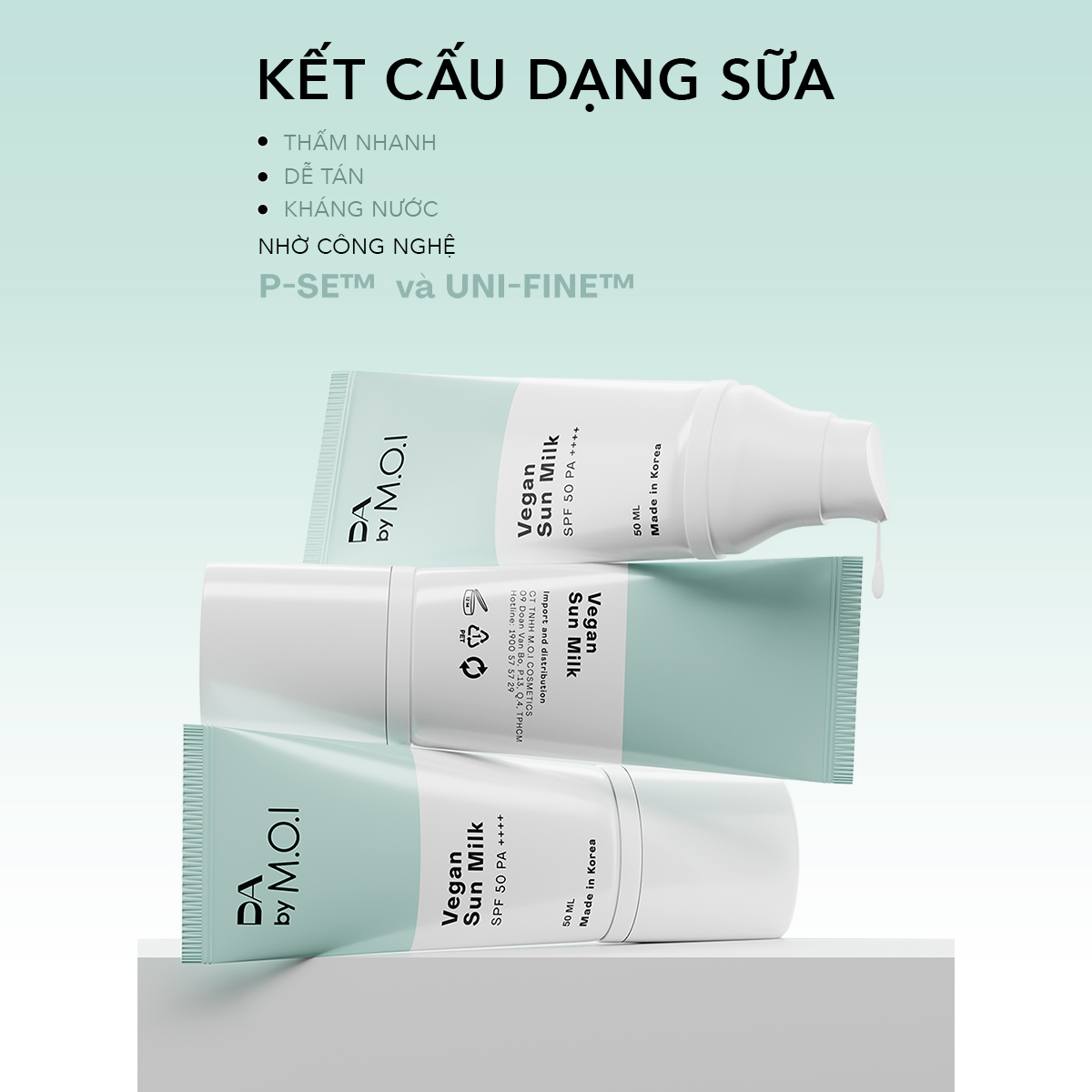 Kem chống nắng thuần chay DA by MOI Vegan Sun Milk 50ml