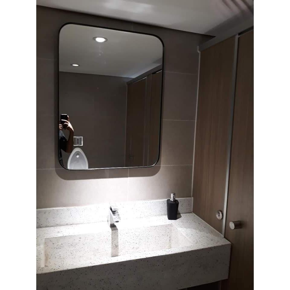 Gương Chữ Nhật Khung Thép Tĩnh Điện Cao Cấp, Gương Nhà Tắm, Gương Trang Trí Nhà Cửa