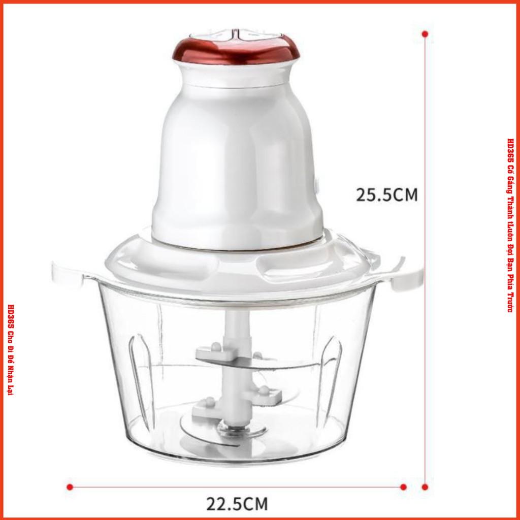 Máy Xay Thịt, Xay Cá Đa Năng Công Suất 250W Cối Thủy Tinh 4 Lưỡi Dao Dung Tích 2000ml Hàng Nội Địa - HD365 Cao Cấp