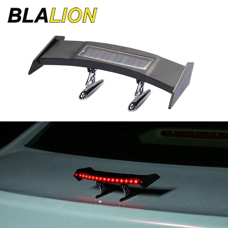 Năng lượng mặt trời Sợi carbon trên ô tô Cánh lướt gió Mini LED Ánh sáng nhấp nháy Cảnh báo Không thấm nước Đa năng 16 Đèn Led Đa chế độ Đèn đuôi tự động Phụ kiện Spoilers