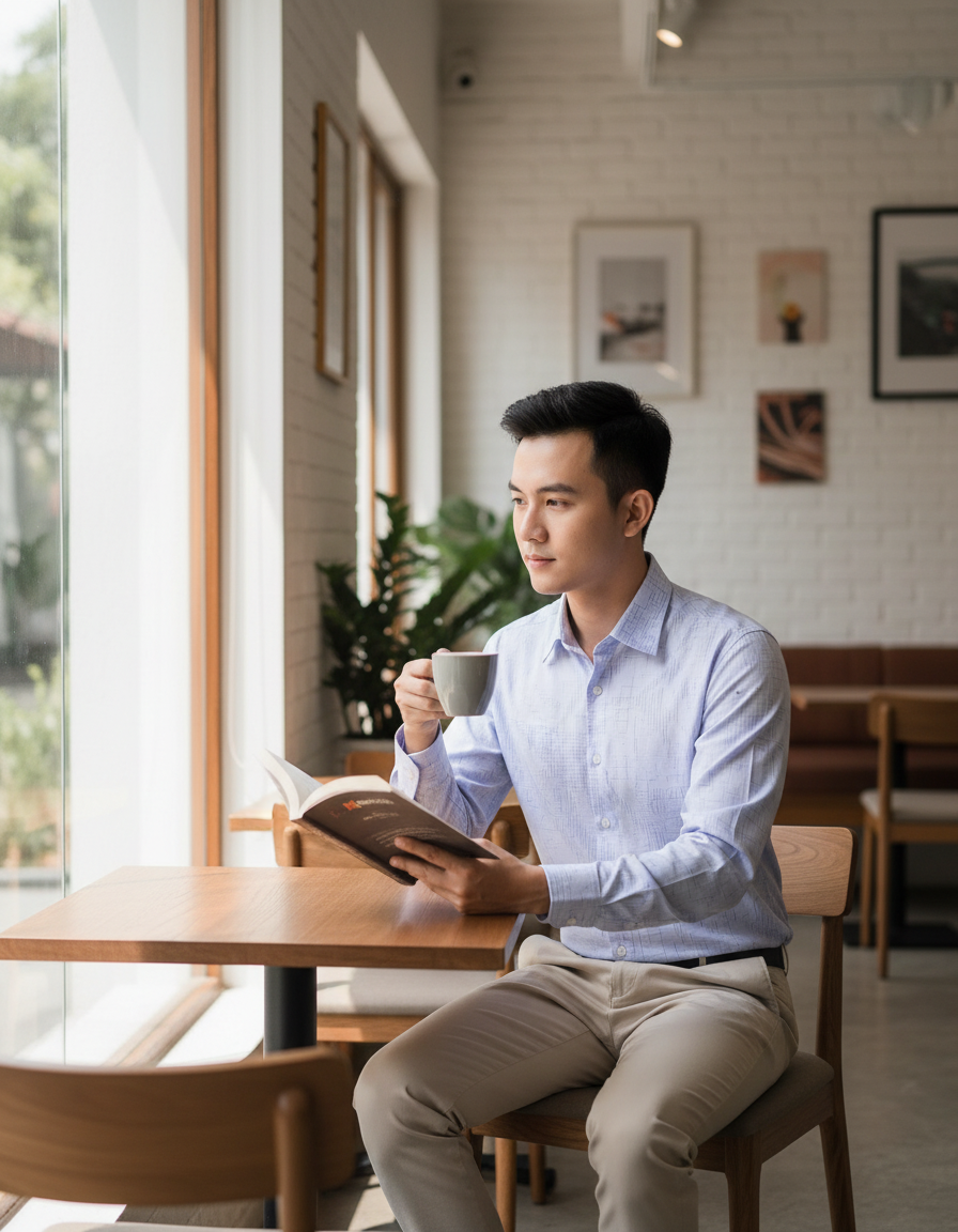 Áo sơ mi tay dài Khatoco VẢI TRE