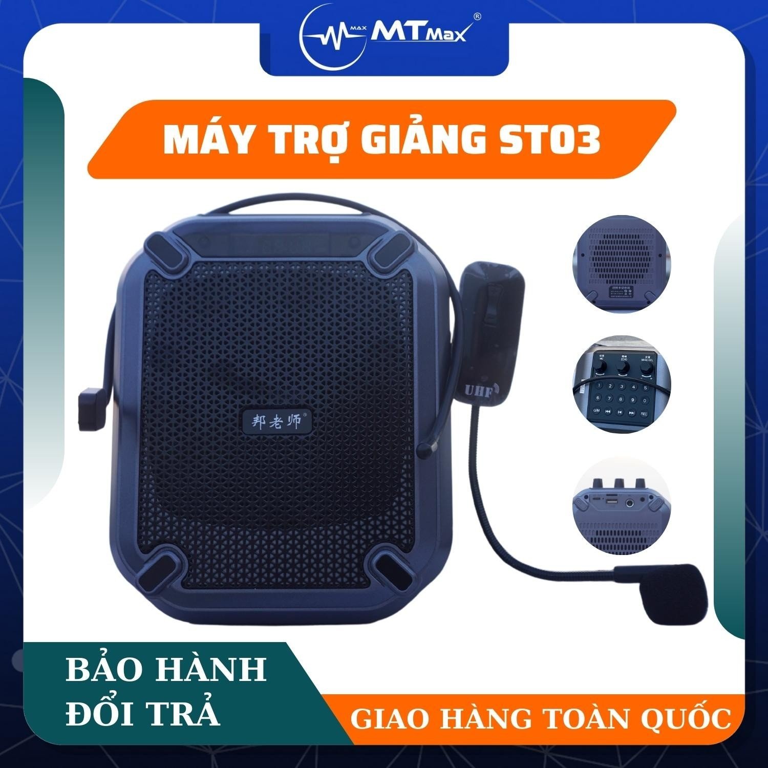 Máy trợ giảng không dây ST03 UHF mic đeo đầu không dây thuận tiện cho cuộc họp, giáo viên giảng dạy, hướng dẫn viên du lịch đi tour